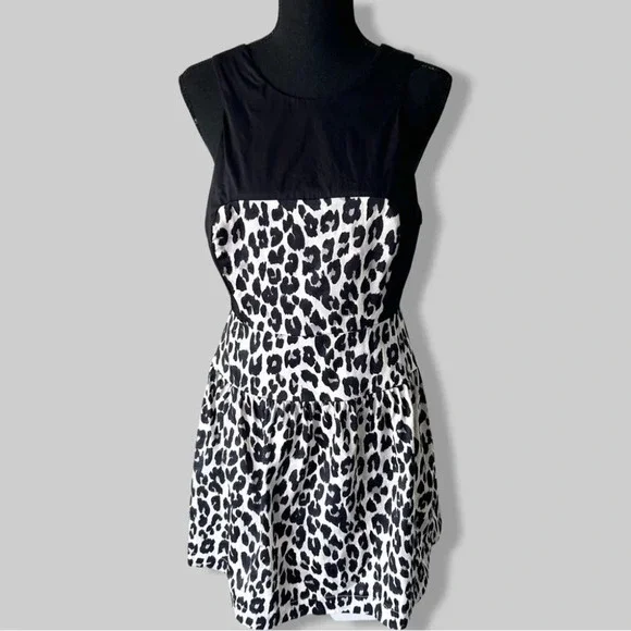French Connection Leopard Print Racerback Cocktail Dress - Picture 2 of 13